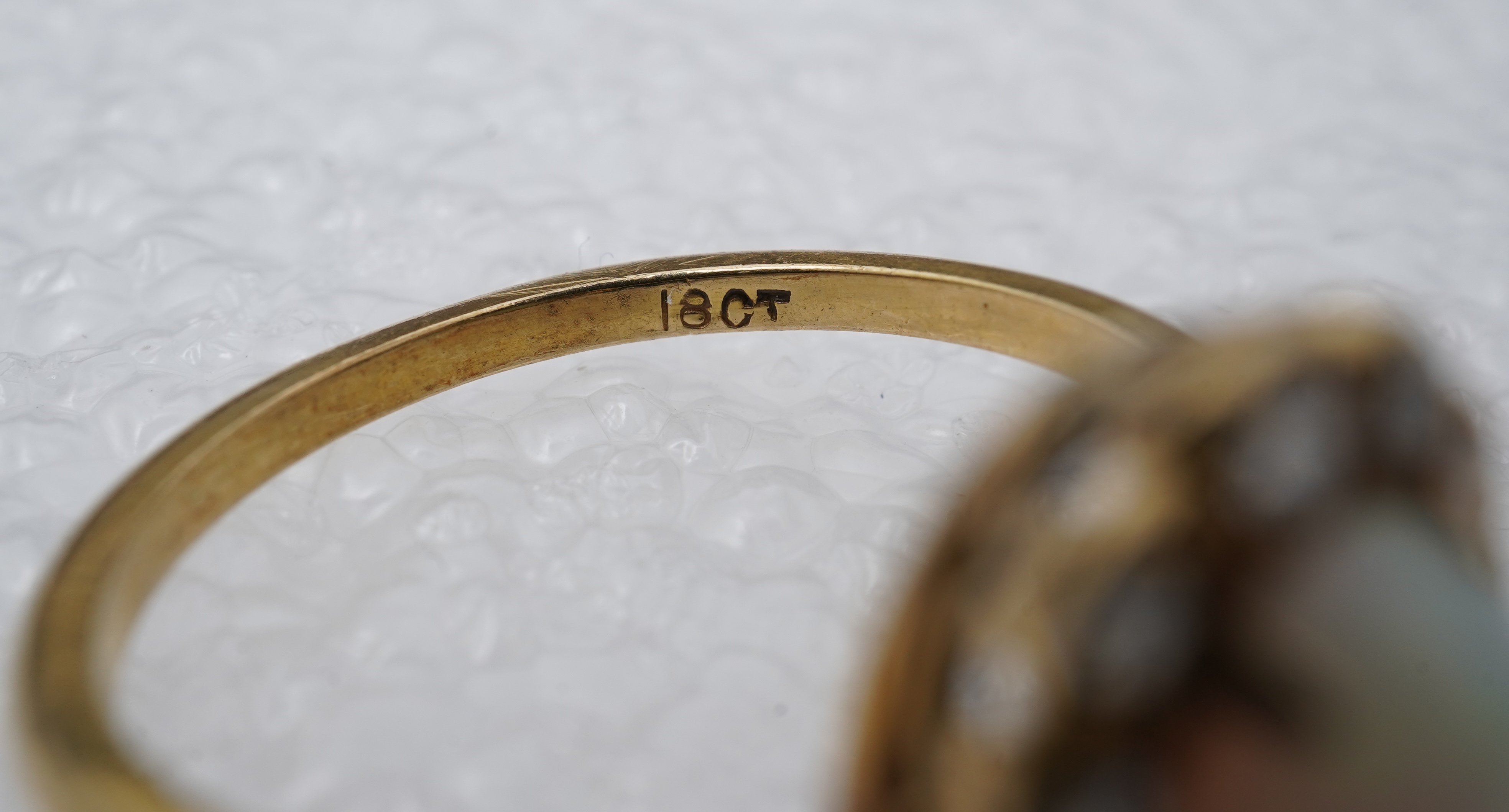 An opal and diamond cluster ring, mid 20th century